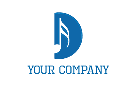 Music key inside letter d logo