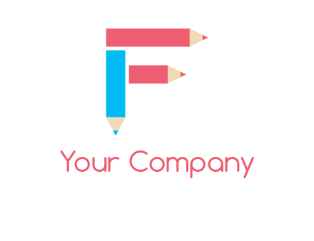 Pencils forming letter f logo