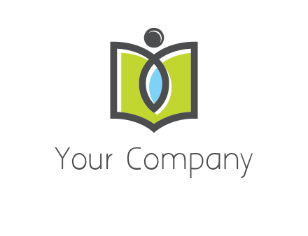 abstract person with book and drop logo