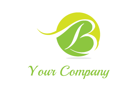 cursive letter B in a circle logo