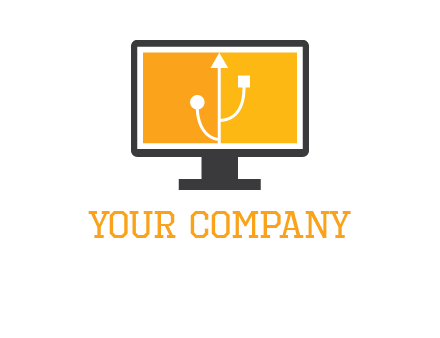 usb sign in computer logo