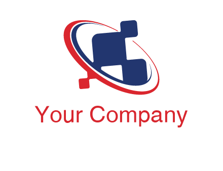 swoosh and pixels satellite communication logo