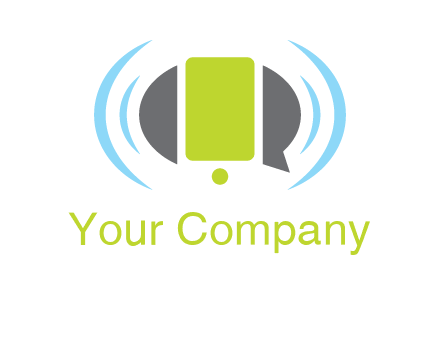 vibrating mobile and speech bubble icon