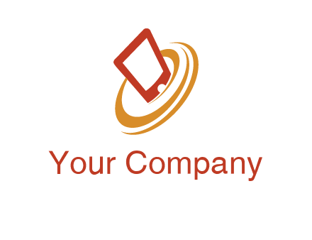 swoosh around mobile technology logo