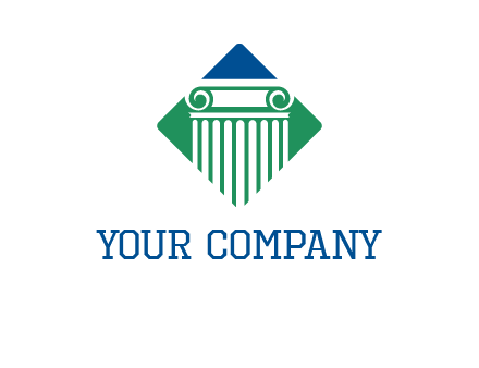 ornate pillar in square legal logo