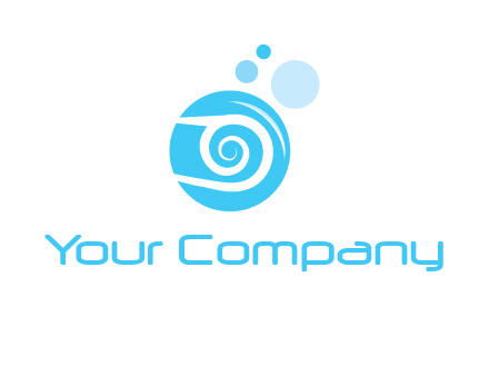 spiral in circle with bubbles cleaning logo