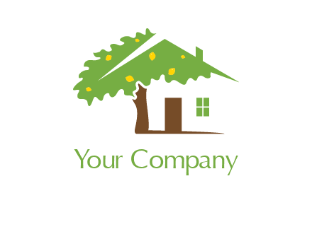 tree forming a home logo