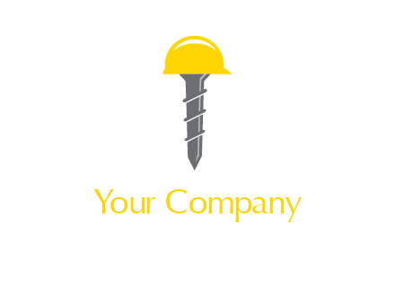 screw wearing construction hat logo