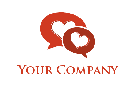 dating agency logo bearing hearts on chat bubbles