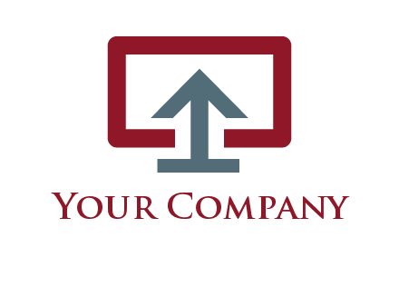 arrow merged with monitor screen symbol