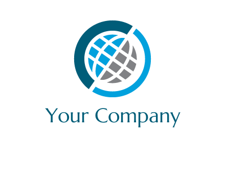 abstract globe inside circle logo