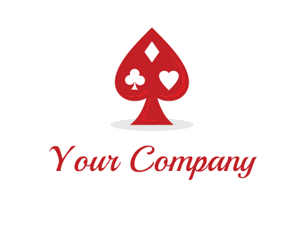 playing card symbols in spade logo