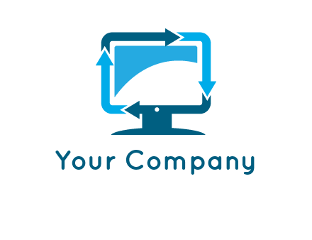 arrows and monitor logo