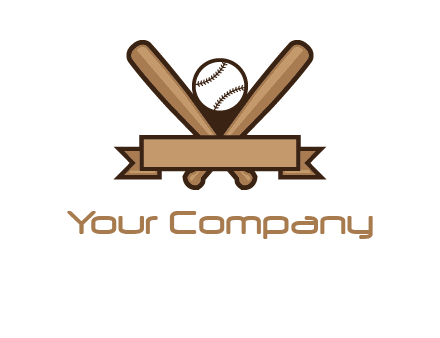 baseball bat with ribbon emblem