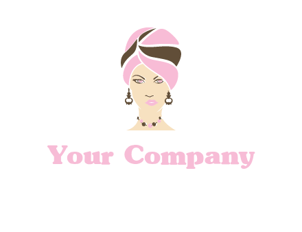 woman wearing a turban and jewelry vector