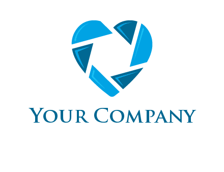 lens in a heart shape logo