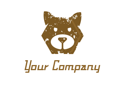 bear face grunge animal logo