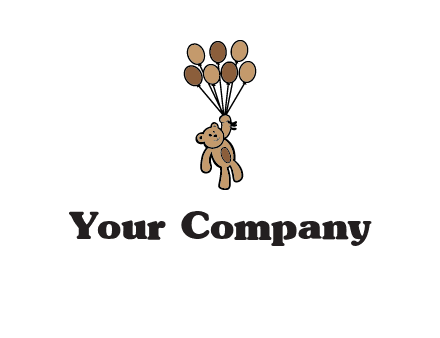 teddy bear with balloons gift logo
