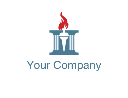 torch icon on a courthouse