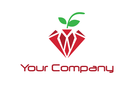 diamond with leaf jewelry logo