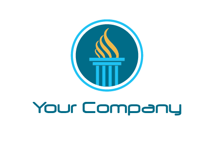pillar with flames logo
